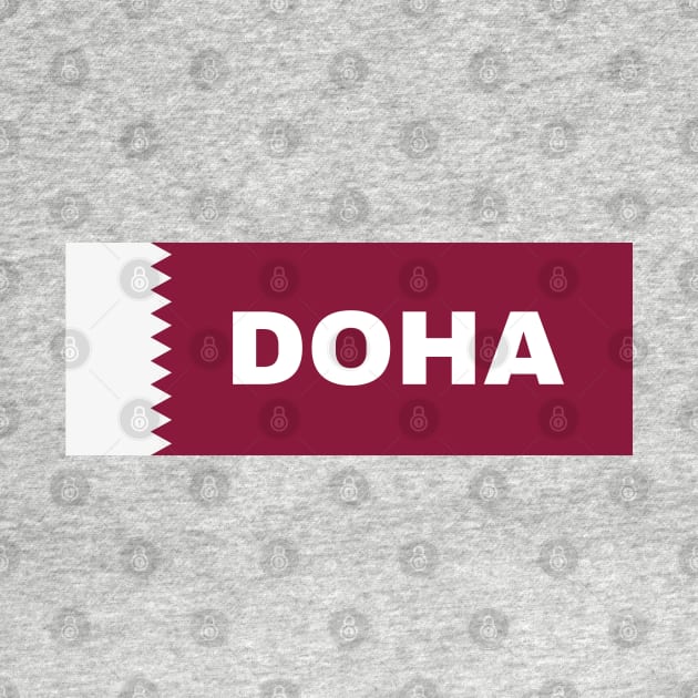 Doha City in Qatar Flag by aybe7elf